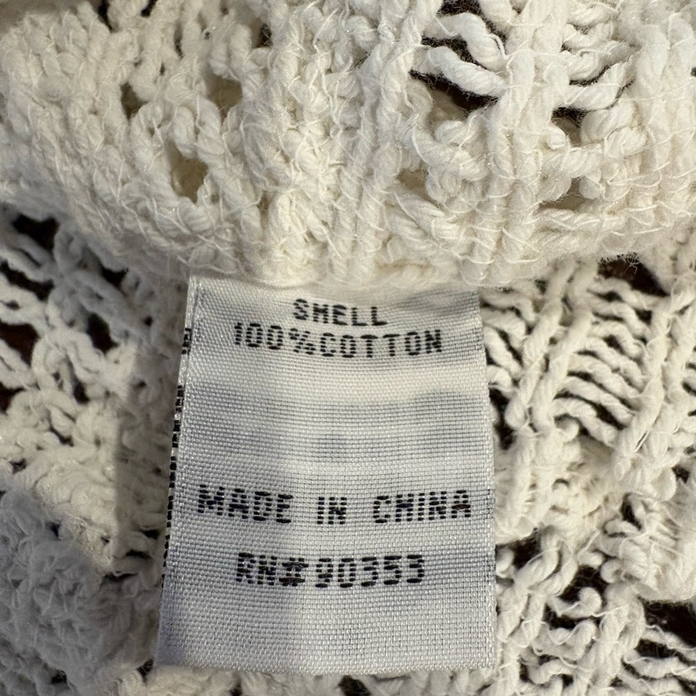 Rebellion Cream Crochet Button-Up Blouse - Picture 7 of 8